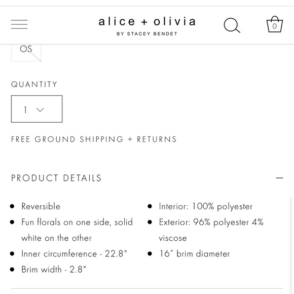 Alice + Olivia Daisy Reversible Bucket Hat 👒 Spring/Summer Season Accessories - Picture 3 of 5